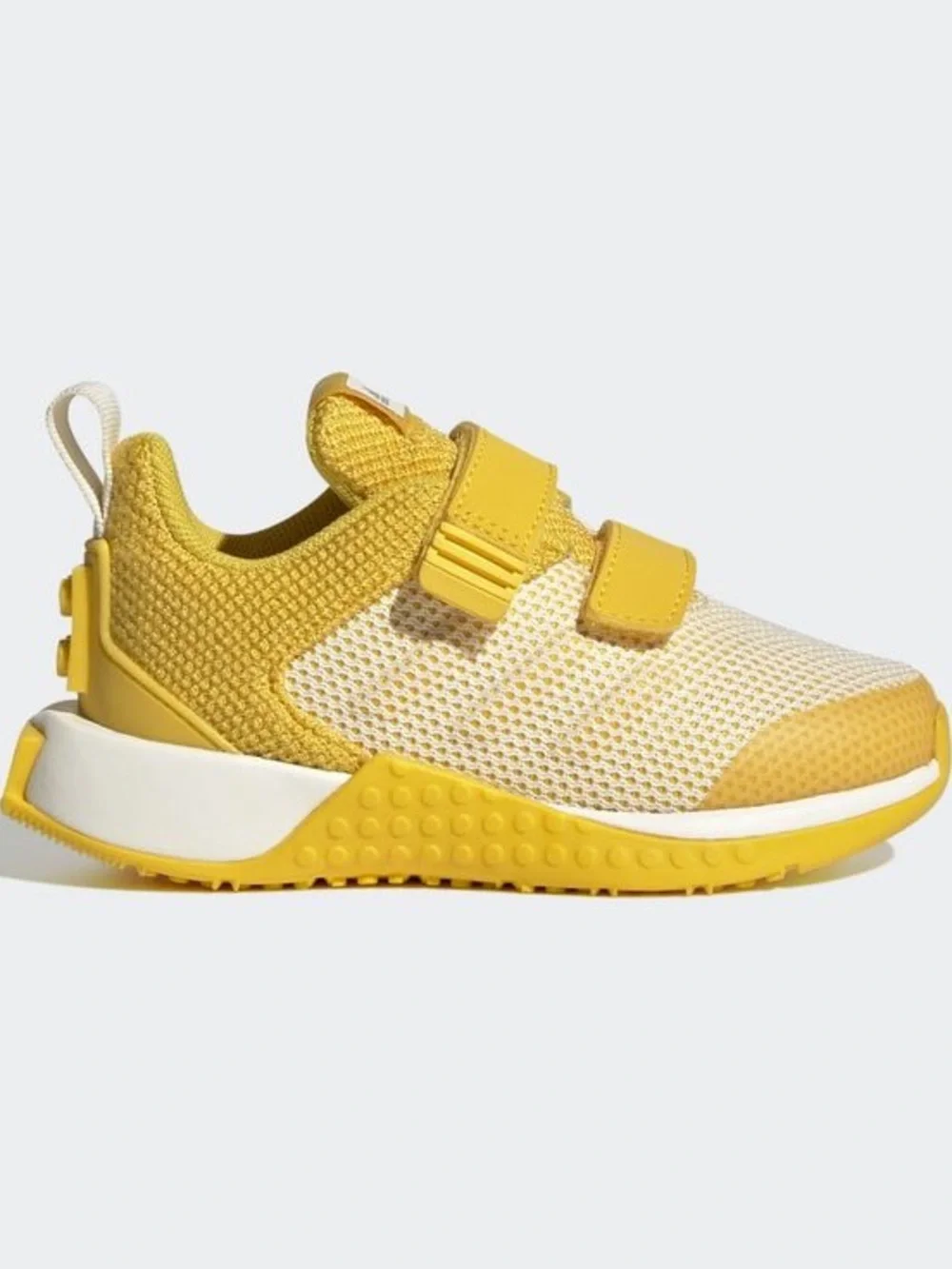 Adidas x LEGO Kids Sneakers Yellow White Size US 9.5 Velcro Shoes
